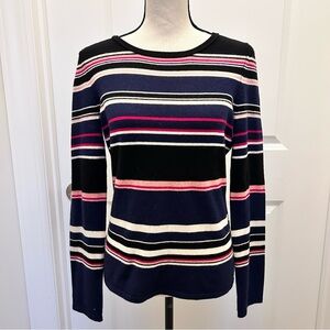 Diane Von Furstenberg Multicolor Striped Cashmere Sweater SZ M